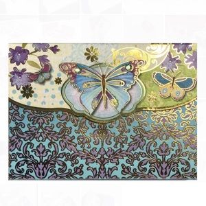 Pooch & Sweetheart Purple Butterfly Embellished Pouch (96830) (no cards)